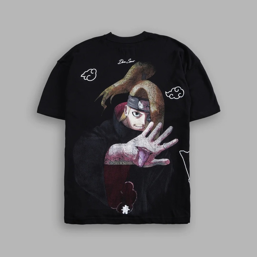 DEIDARA AKATSUKI "SIDE BY SIDE" OVERSIZED TEE IN BLACK